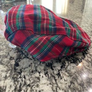New Gymboree Red Plaid Newsboy Baby Boy Hat Family Celebrations 0-6 Months